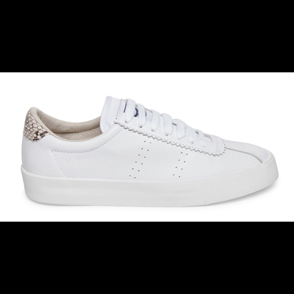 Superga comfleau sneaker in white & snake
